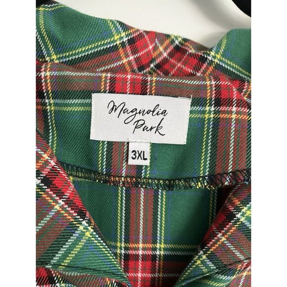 MAGNOLIA PARK Holiday Tartan Plaid Fit & Flare Dress Size 3XL (fits 14-16) - Picture 2 of 3